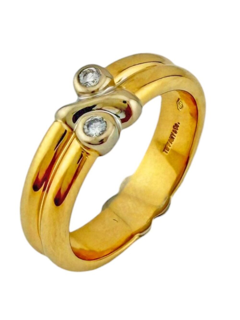 Tiffany & Co Signature Ring 18k Yellow Gold Diamond
